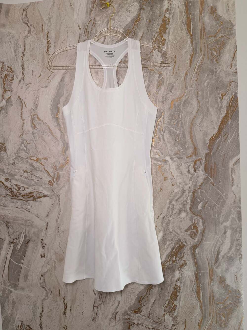 Athleta Levitate White Racerback Athletic Dress Size S